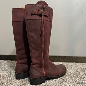 Volatile Nottingham Tall Leather Wine Boots
